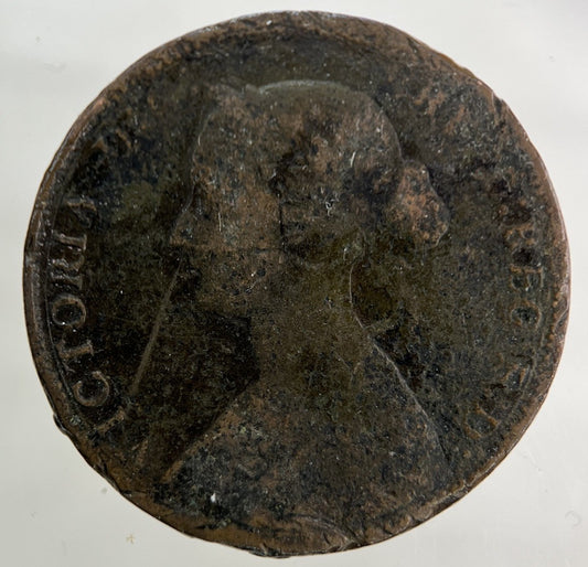 1861 Victoria Half-Penny Coin | Fair Grade