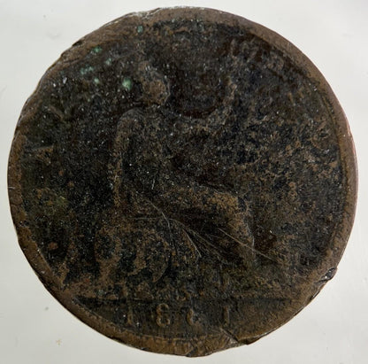 1861 Victoria Half-Penny Coin | Fair Grade