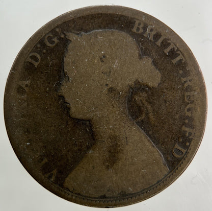 1862 Victoria Half-Penny Coin | Fair Grade