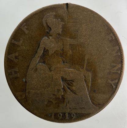 1919 George V Half-Penny Coin | Fair Grade