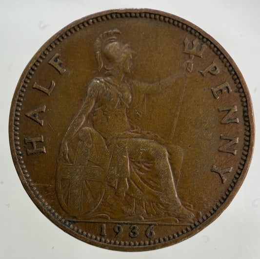 1936 George V Half-Penny Coin | Fine Collectable Grade