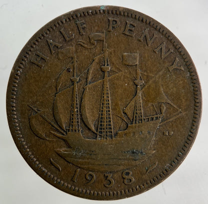 1938 George VI Half-Penny Coin | Collectable Grade
