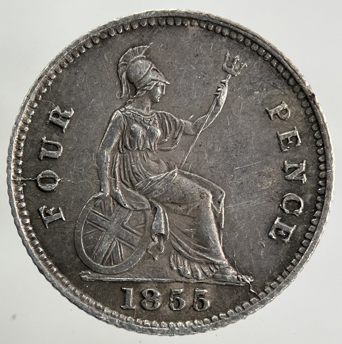 1855 Victoria Groat Four-Pence Silver Coin | Very High Grade