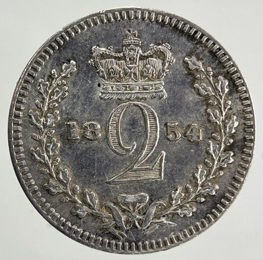 1854 Victoria Maundy Two-Pence Silver Coin | Very High Grade