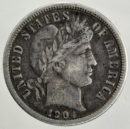 1904 US USA One Dime Silver Coin | Fine Collectable Grade