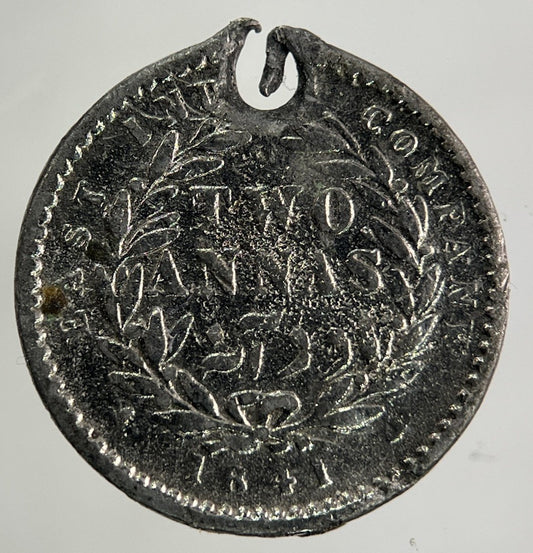 1841 India Two Annas Silver Coin | Fair Grade