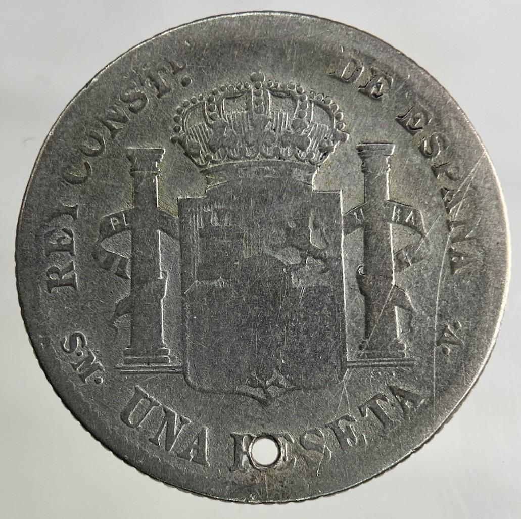1900 Spain 1 Un Peseta Silver Coin | Fair Grade