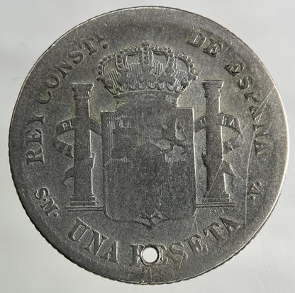 1900 Spain 1 Un Peseta Silver Coin | Fair Grade
