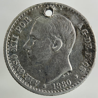 1880 Spain 50 Centavos Silver Coin | Collectable Grade