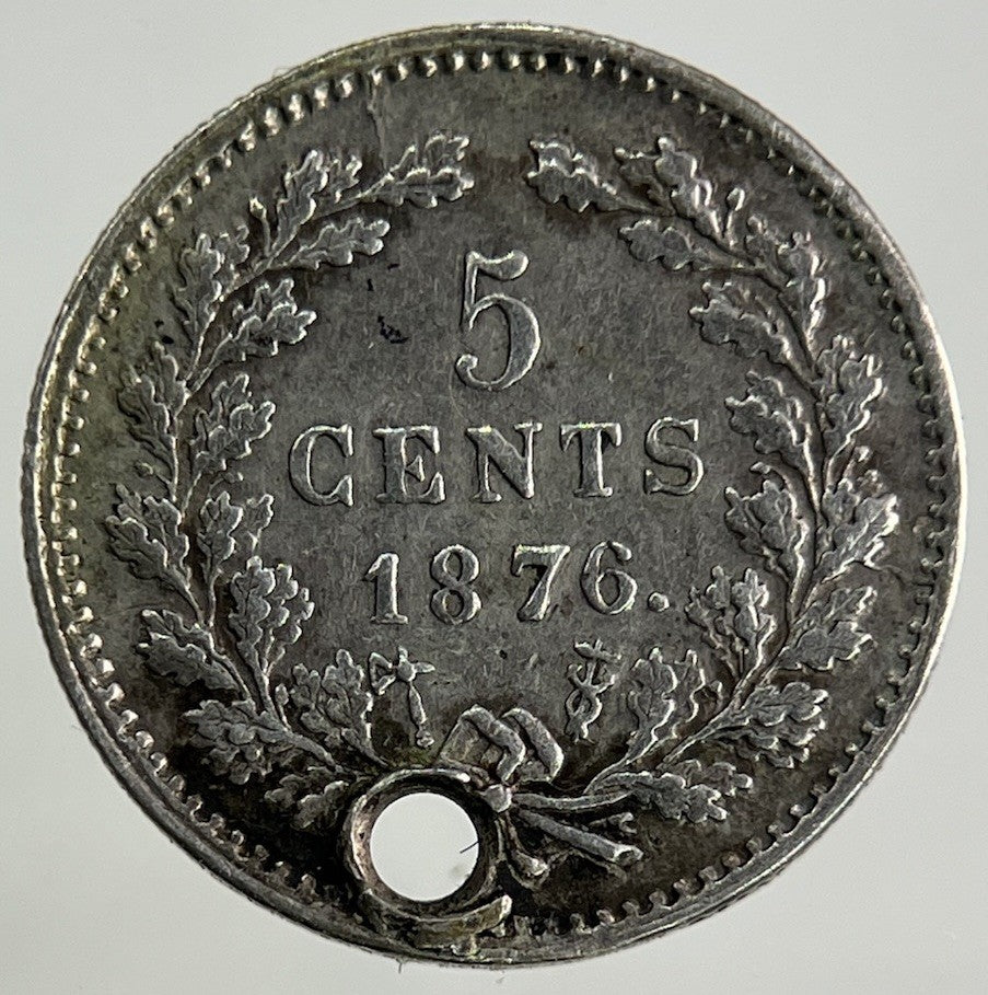 1876 Netherlands 5 Cents Silver Coin | Very High Grade