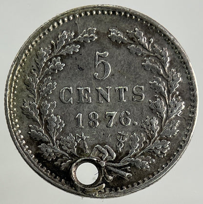 1876 Netherlands 5 Cents Silver Coin | Very High Grade