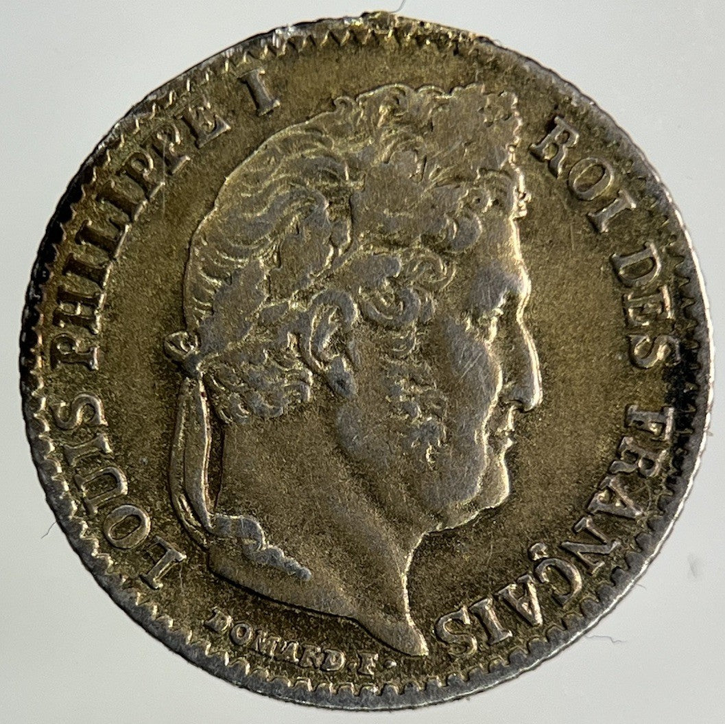 1843 France Gilded 1/4 Quarter Franc Silver Coin | Very High Grade