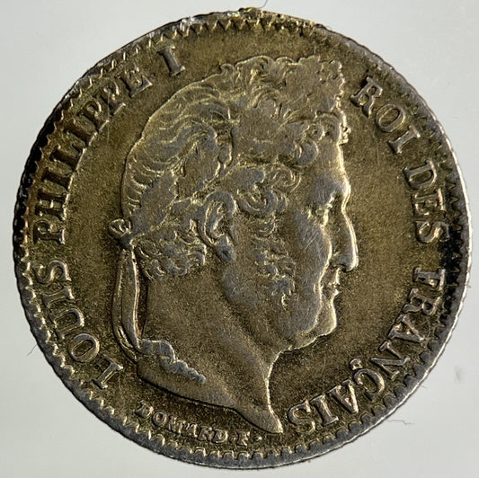 1843 France Gilded 1/4 Quarter Franc Silver Coin | Very High Grade