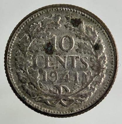 1941 Netherlands 10 Cents Silver Coin | Collectable Grade