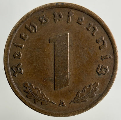 1939 German Nazi 1 Pfennig Coin | Very High Grade