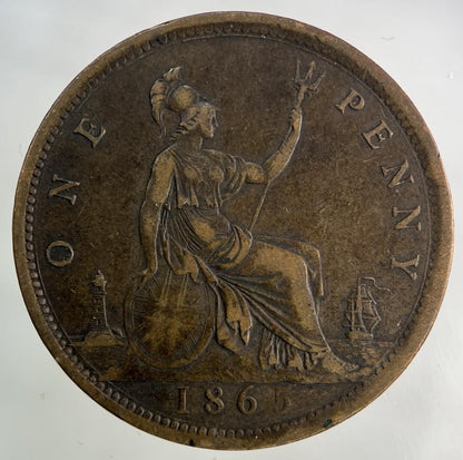 1865 Victoria One Penny Coin | Fine Collectable Grade