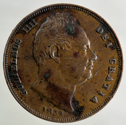 1834 William IV Farthing Coin | Very High Grade