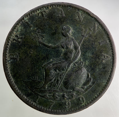 1799 George III 3rd Half-Penny Coin | Fine Collectable Grade