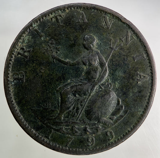 1799 George III 3rd Half-Penny Coin | Fine Collectable Grade