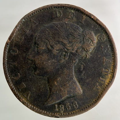 1853 Victoria Half-Penny Coin | Collectable Grade