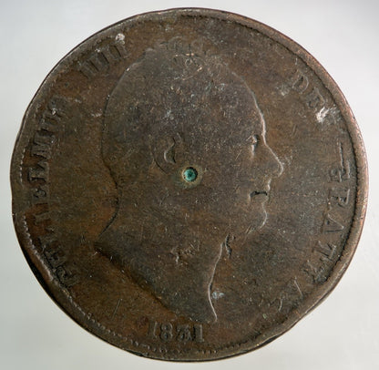 1831 William IV One Penny Coin | Fair Grade