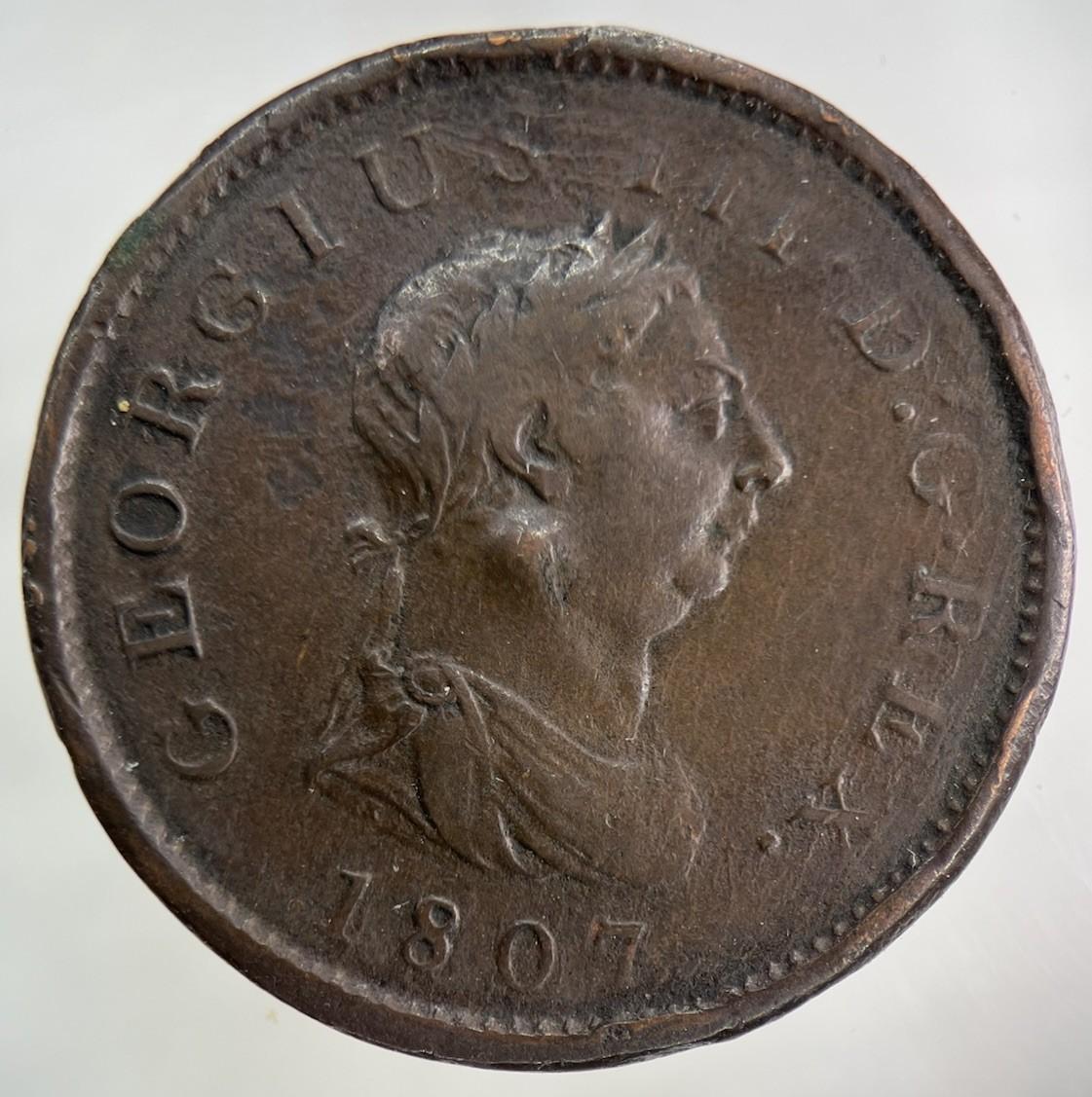 1807 George III 3rd One Penny Coin | Fine Collectable Grade