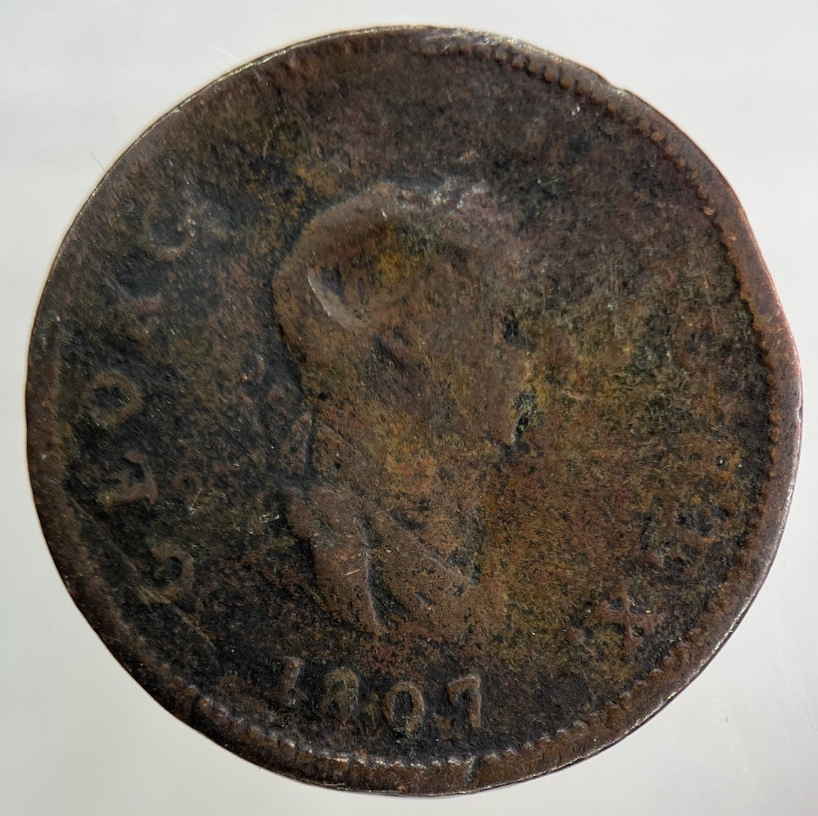 1807 George III 3rd Half-Penny Coin | Fair Grade