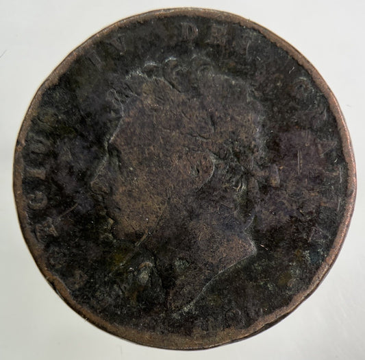 1826 George IV Half-Penny Coin | Fair Grade