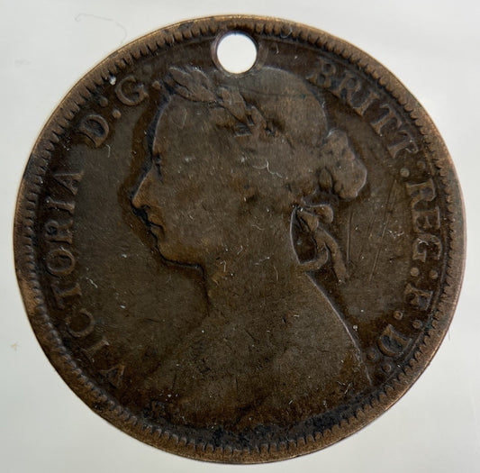1885 Engraved Victoria Half-Penny Coin | Collectable Grade