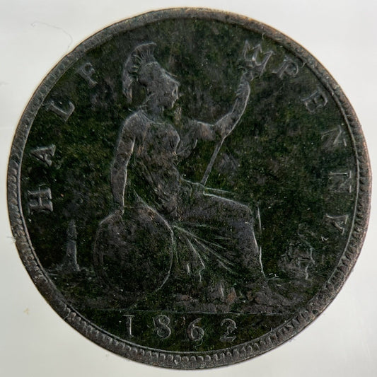 1862 Victoria Half-Penny Coin | Fine Collectable Grade