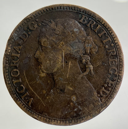 1878 Victoria Farthing Coin | Fair Grade