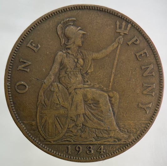 1934 George V One Penny Coin | Fine Collectable Grade