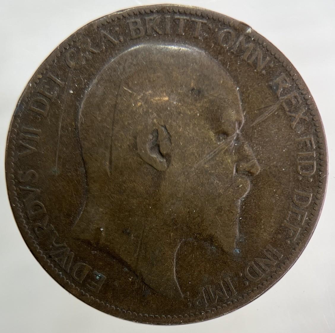 1907 Edward VII One Penny Coin | Fair Grade