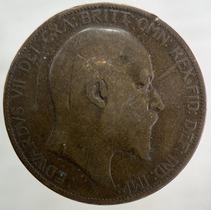 1907 Edward VII One Penny Coin | Fair Grade