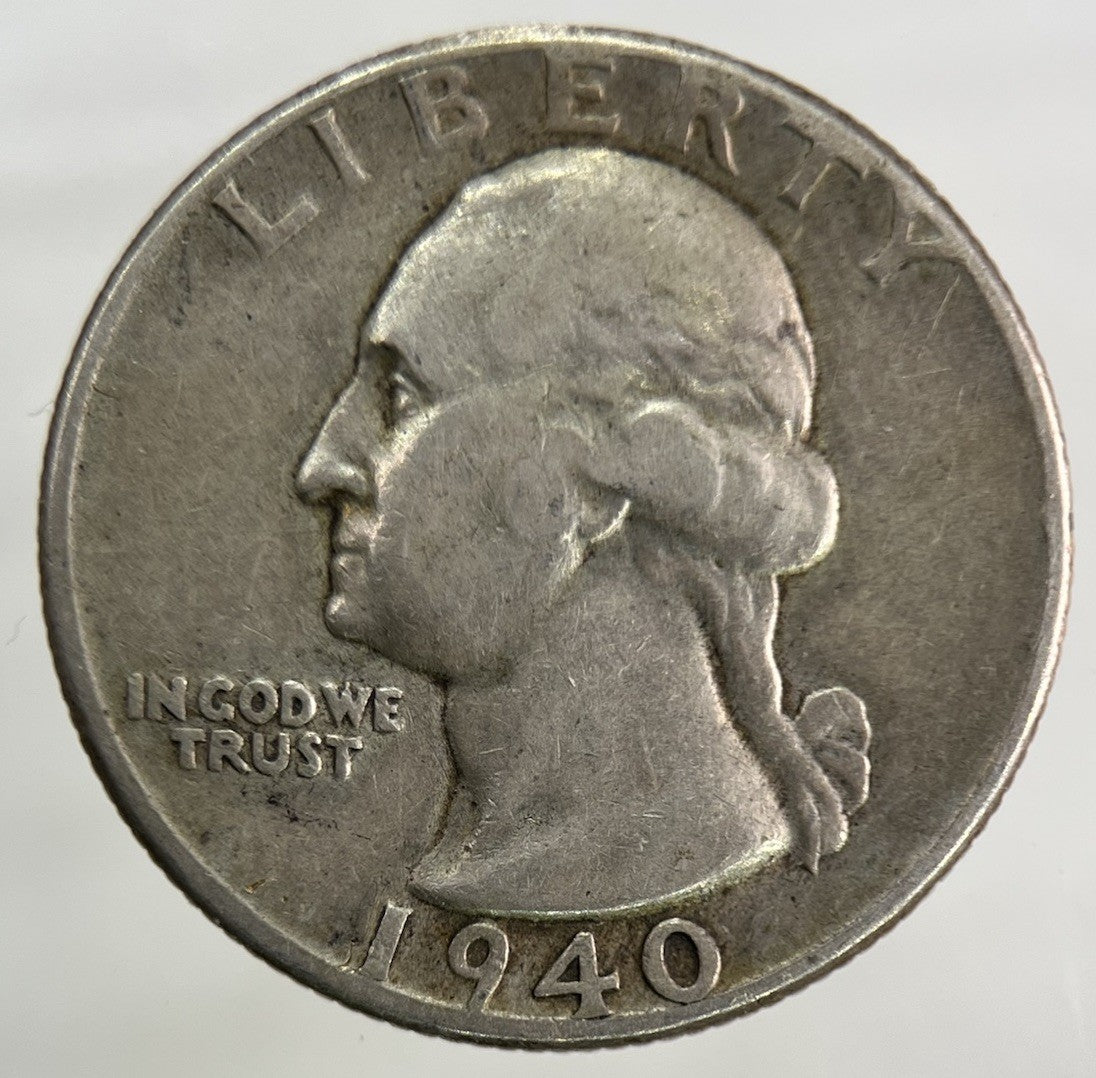 1940 US USA Quarter Dollar Silver Coin | Fine Collectable Grade