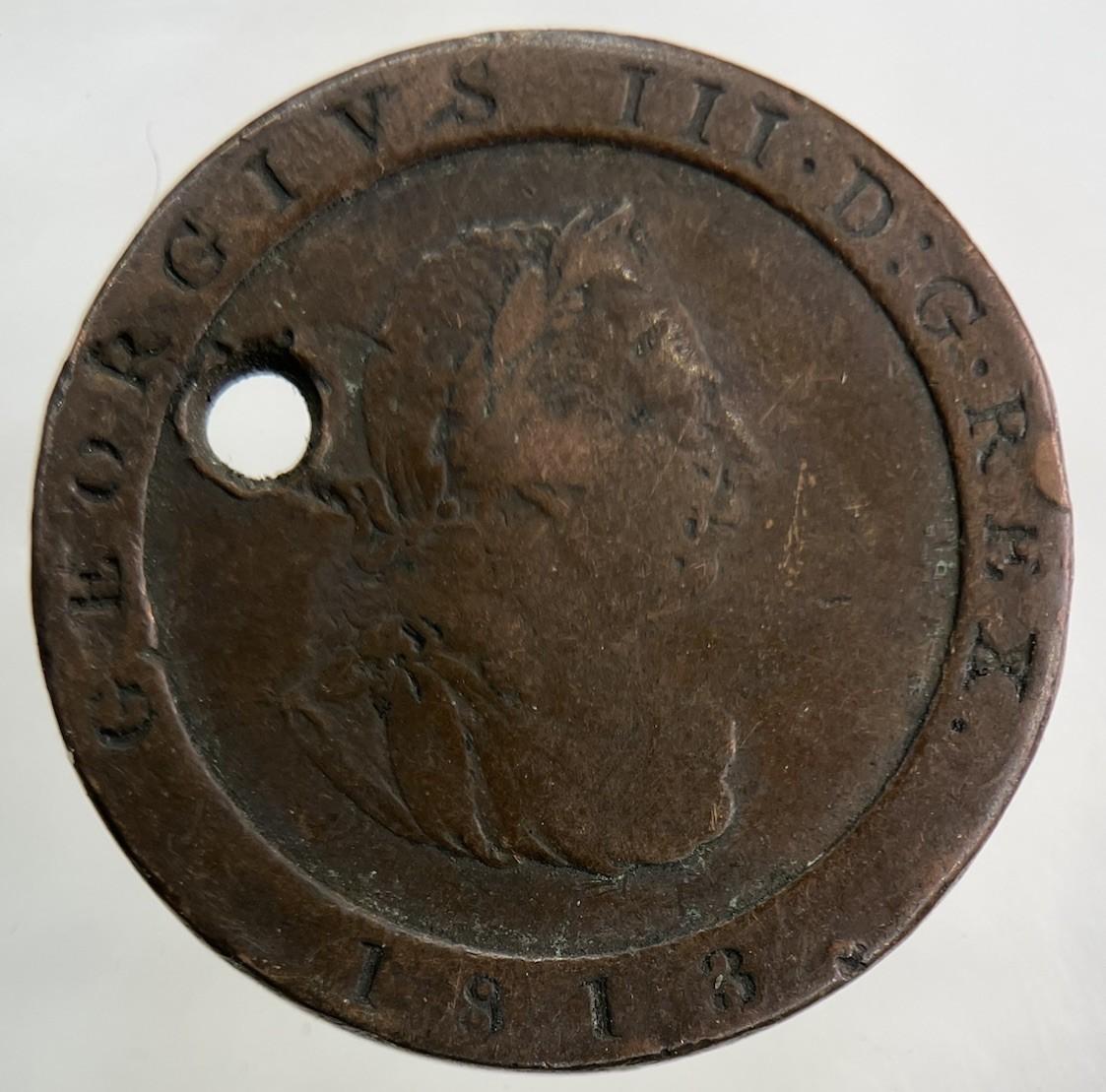 1813 Isle Of Man Cartwheel Half-Penny Coin | Collectable Grade