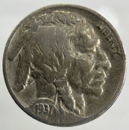 1937 US USA Buffalo Nickel 5 Cents Coin | Fine Collectable Grade