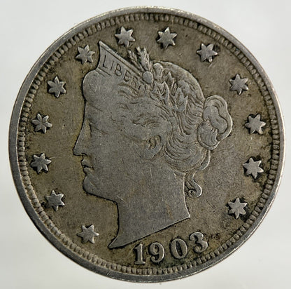 1903 US USA Nickel 5 Cents Coin | Fine Collectable Grade