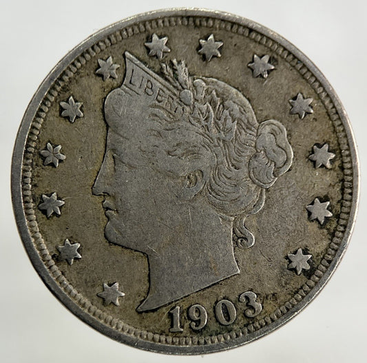 1903 US USA Nickel 5 Cents Coin | Fine Collectable Grade