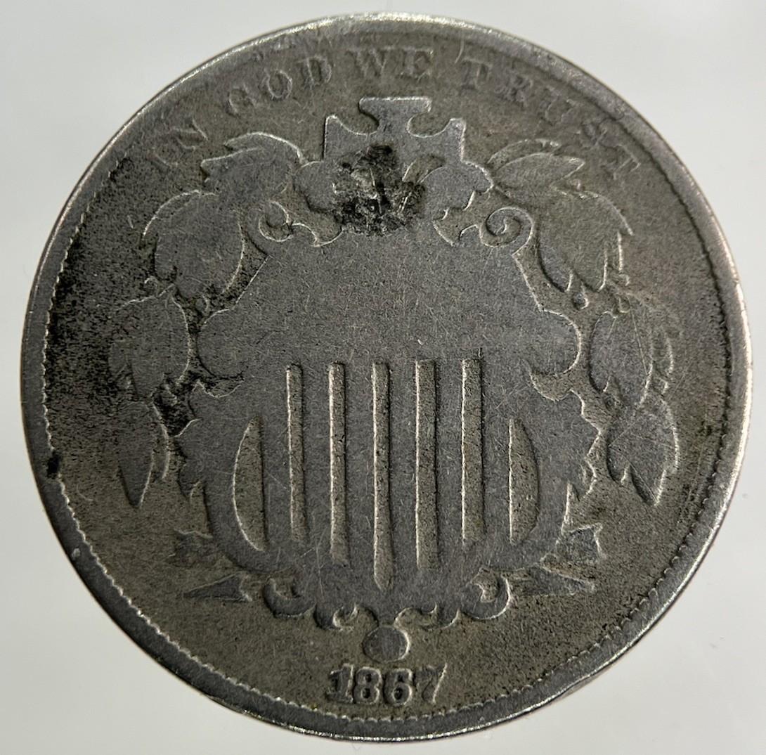 1867 US USA Shield Nickel 5 Cents Coin | Collectable Grade