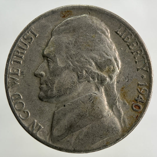 1940 US USA Jefferson Nickel 5 Cents Coin | Collectable Grade