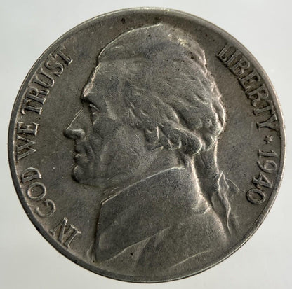 1940 US USA Jefferson Nickel 5 Cents Coin | Collectable Grade
