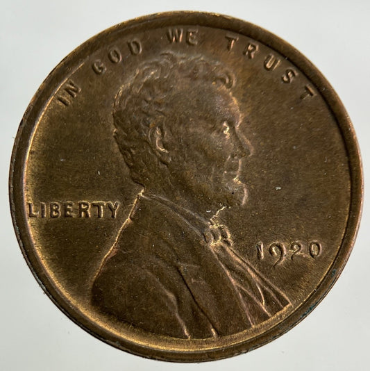 1920 US USA Wheat One Cent Coin | Very High Grade
