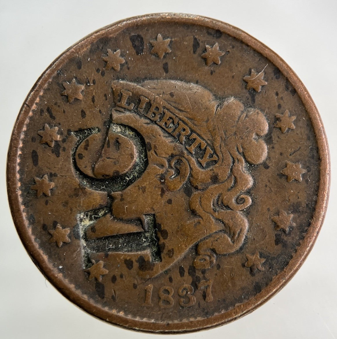 1837 Stamped US USA One Cent Coin | Collectable Grade