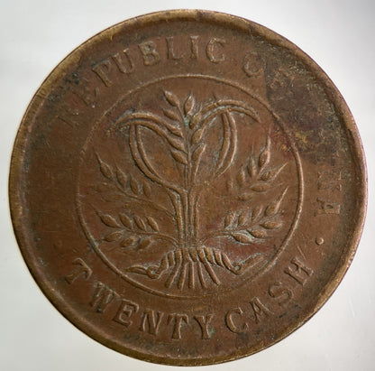 Republic Of China 20 Cash Coin | Collectable Grade
