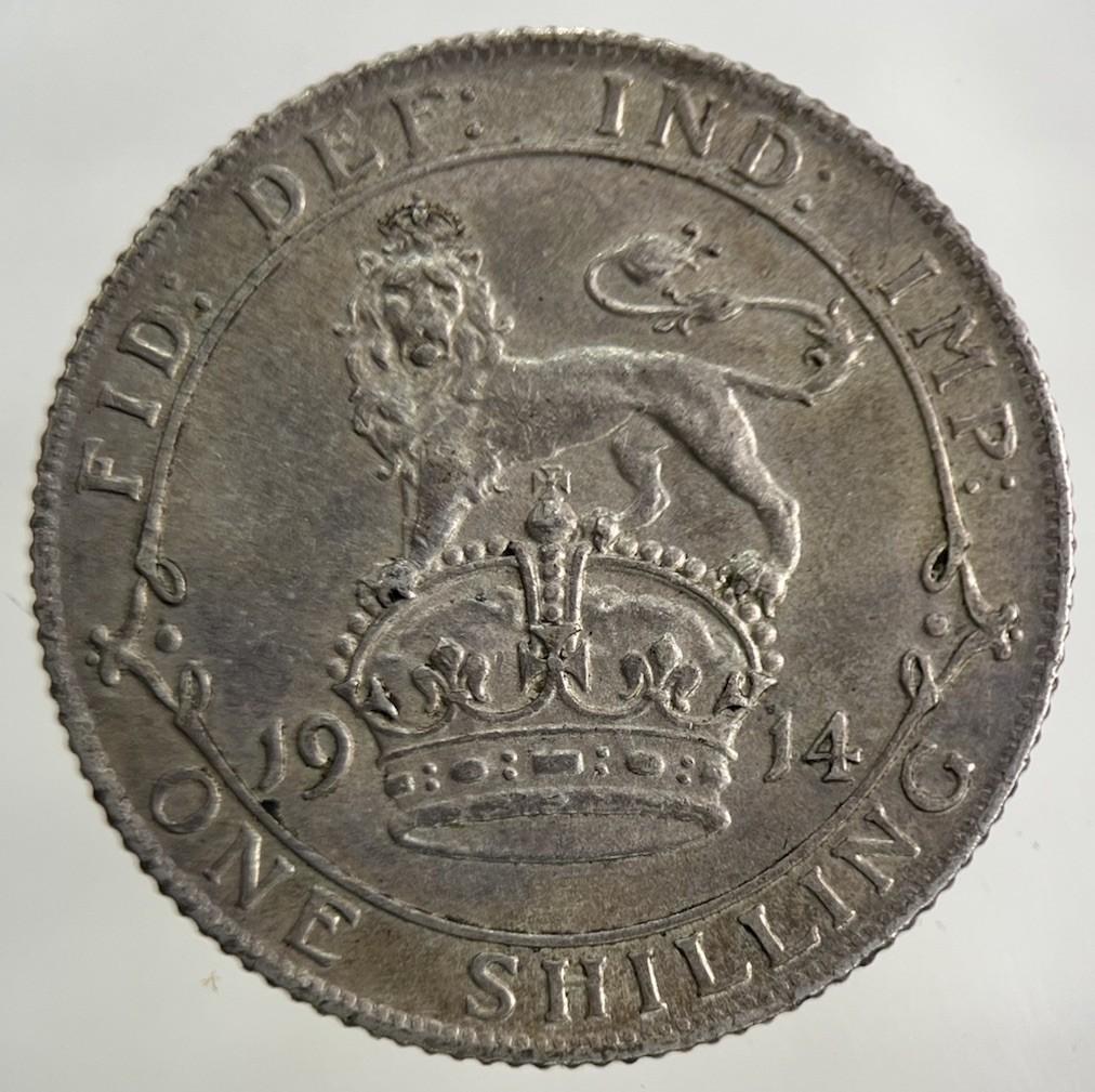 1914 George V Shilling Silver Coin | Very High Grade