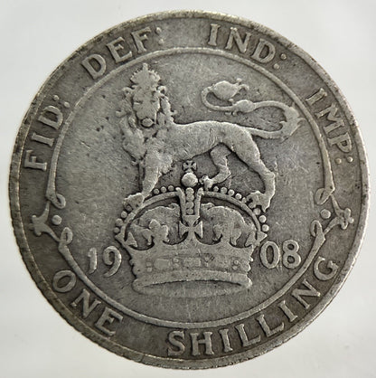 1908 Edward VII Shilling Silver Coin | Fine Collectable Grade