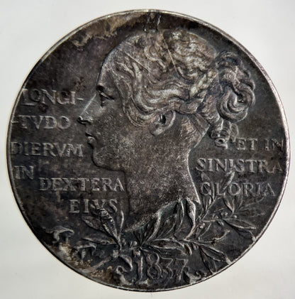 1897 Victoria Diamond Jubilee Silver Medal 25mm Coin | Fine Collectable Grade