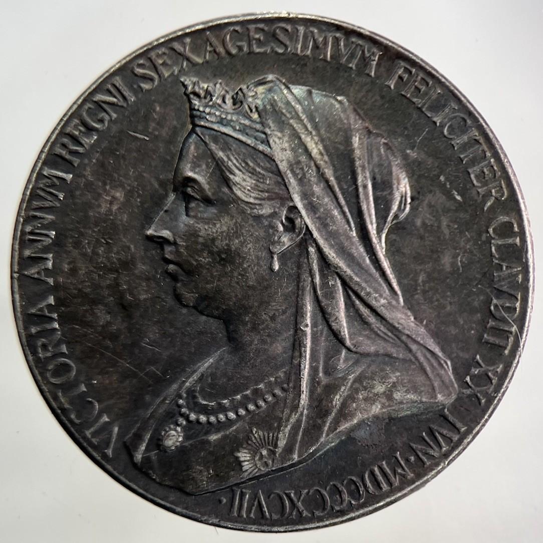 1897 Victoria Diamond Jubilee Silver Medal 25mm Coin | Fine Collectable Grade