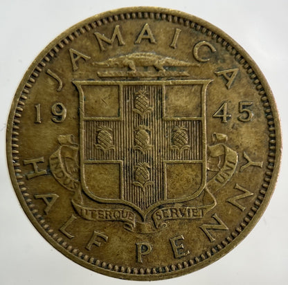 1945 Jamaica Half-Penny Coin | Fine Collectable Grade